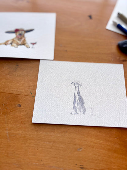 Greyhound Miniature Art Print