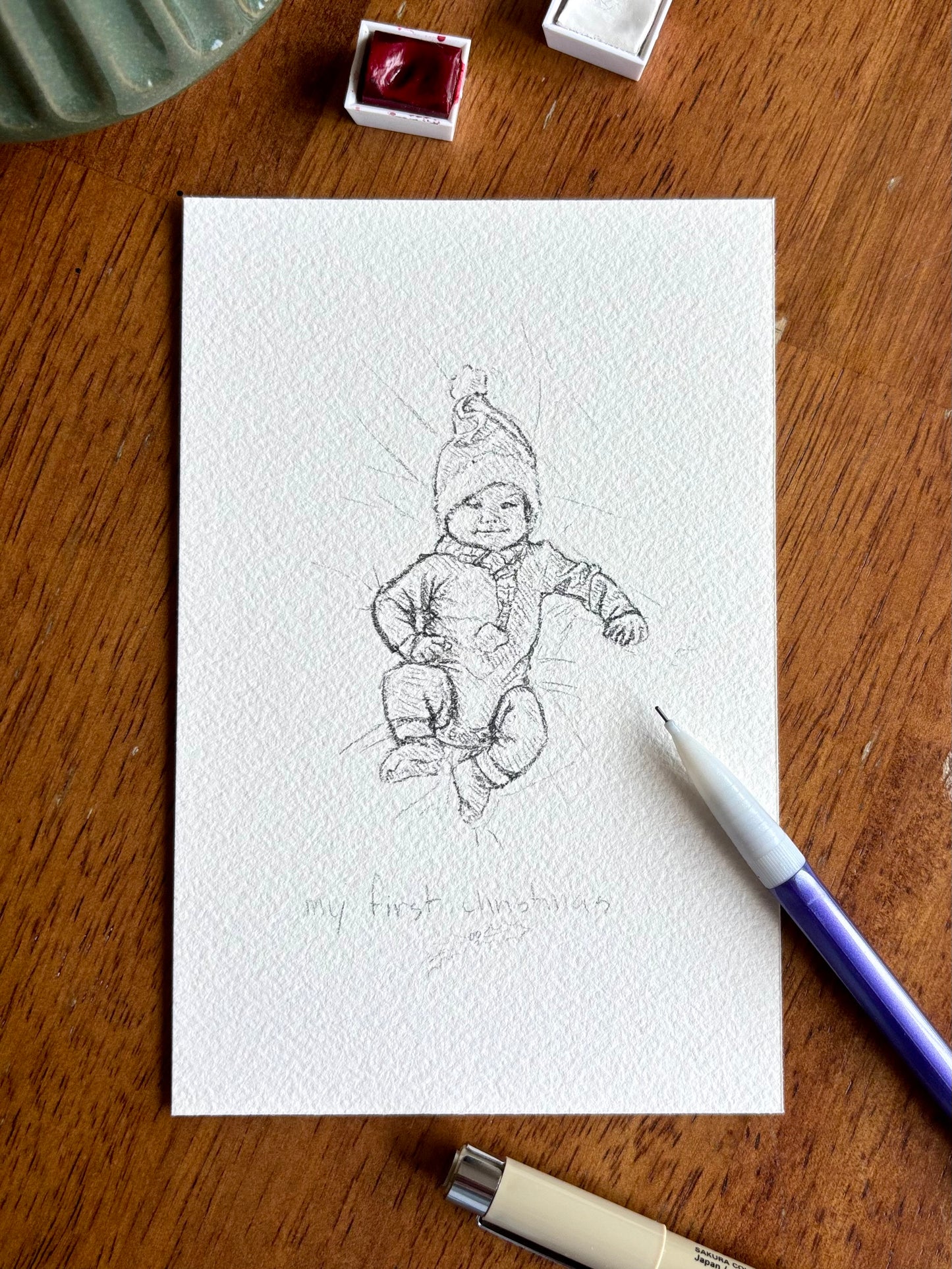 Personalized Baby's First Christmas Gift 2026 | Original Custom Portrait