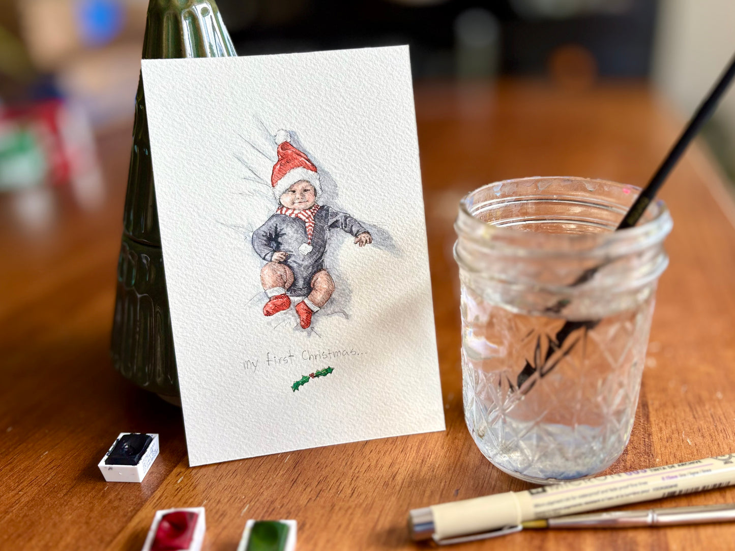 Personalized Baby's First Christmas Gift 2026 | Original Custom Portrait