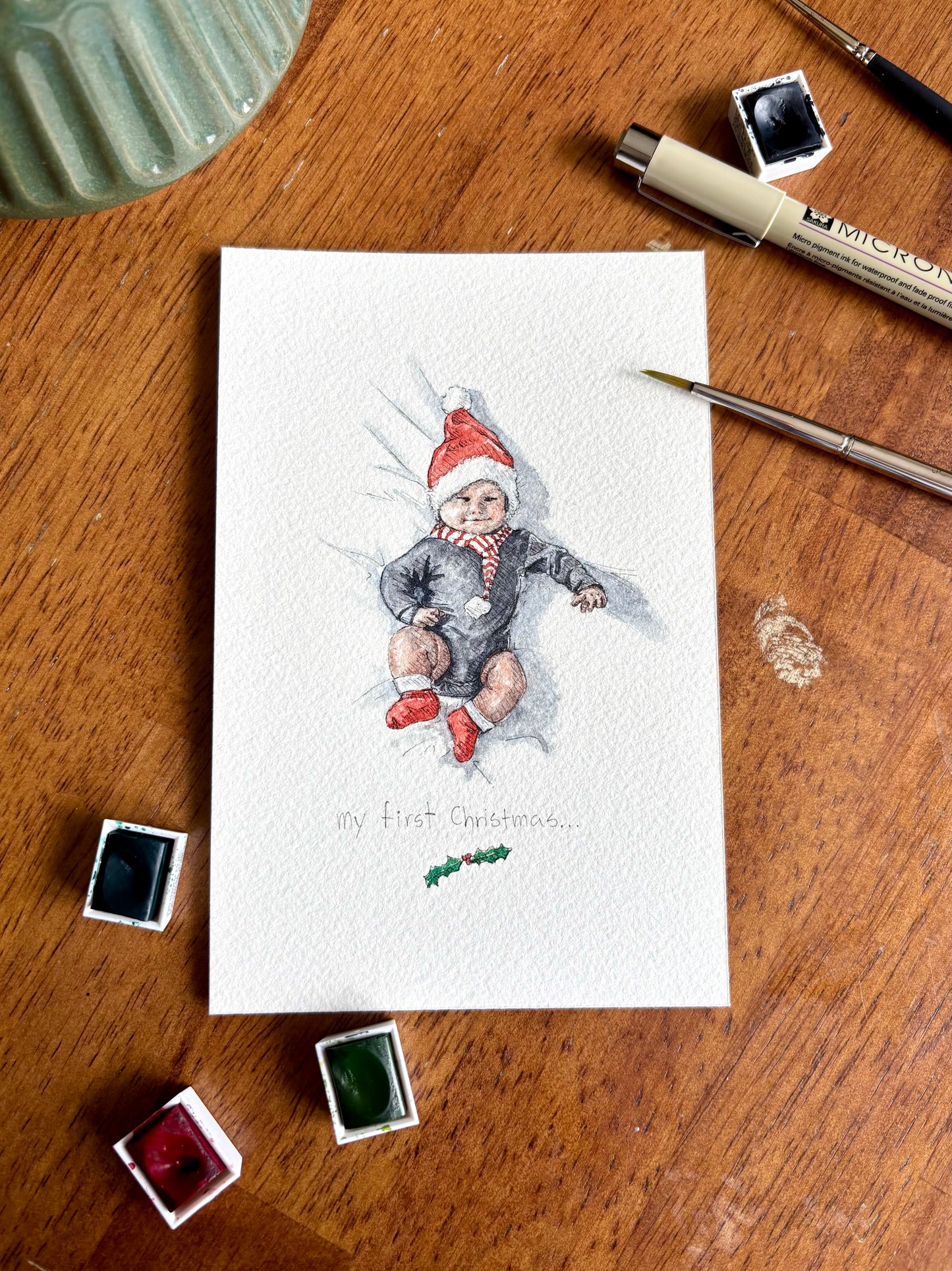 Personalized Baby's First Christmas Gift 2026 | Original Custom Portrait