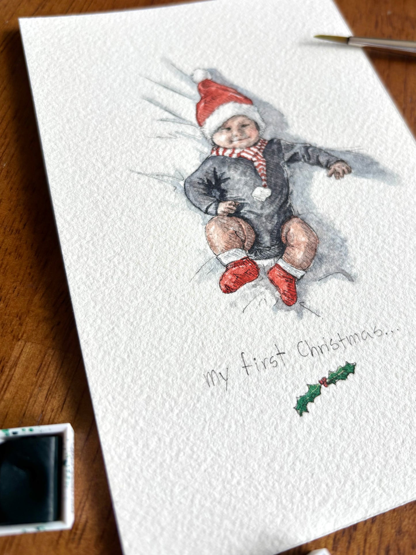 Personalized Baby's First Christmas Gift 2026 | Original Custom Portrait