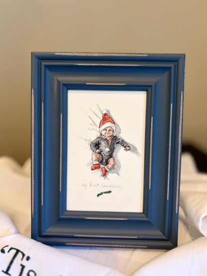 Personalized Baby's First Christmas Gift 2026 | Original Custom Portrait