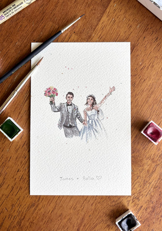 Watercolor Wedding Portrait | Custom Original Artwork