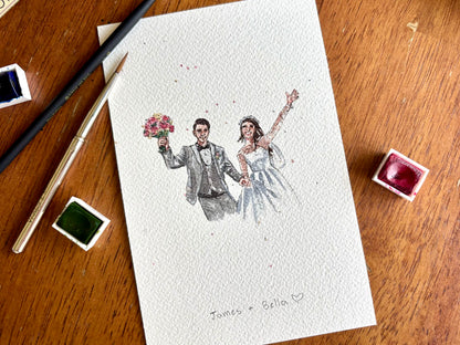 Watercolor Wedding Portrait | Custom Original Artwork